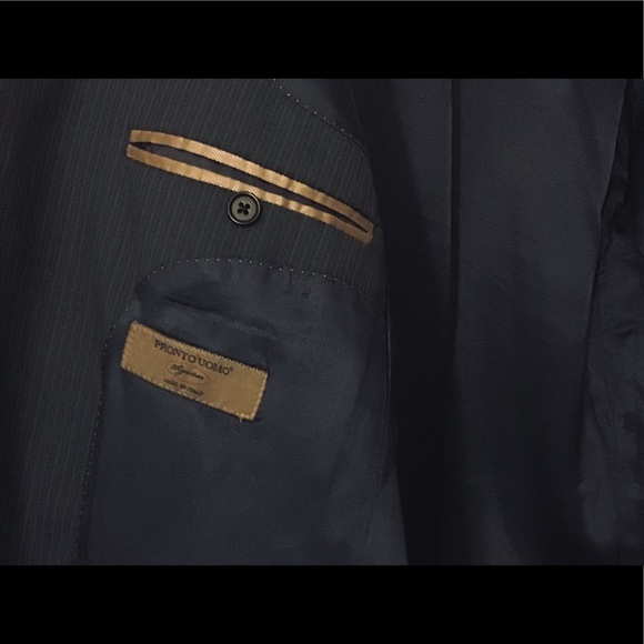 “PRONTO UOMO” Men’s Signature Navy Jacket/ITALY - Picture 3 of 7